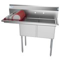 Koolmore 2 Compartment Stainless Steel NSF Commercial Kitchen Prep & Utility Sink with 2 Drainboards SB151512-15L3